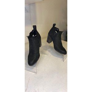 Dolce Vita Black Leather Heeled Ankle Boots Womens Size 6